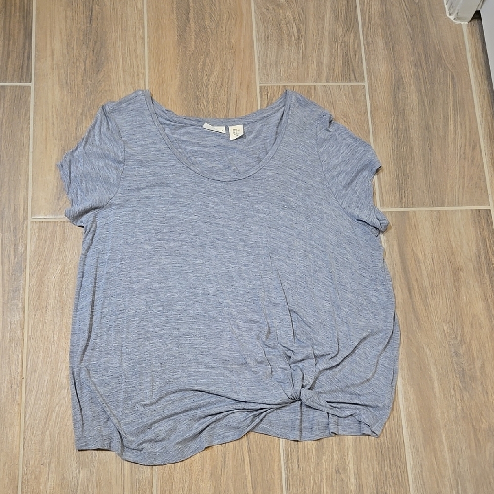 Women's Heather Gray Knot Front Top